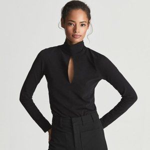 Reiss Midnight Black Keyhole Bodysuit